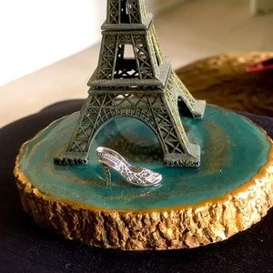 14k solid gold High heel Charm with Diamond chips